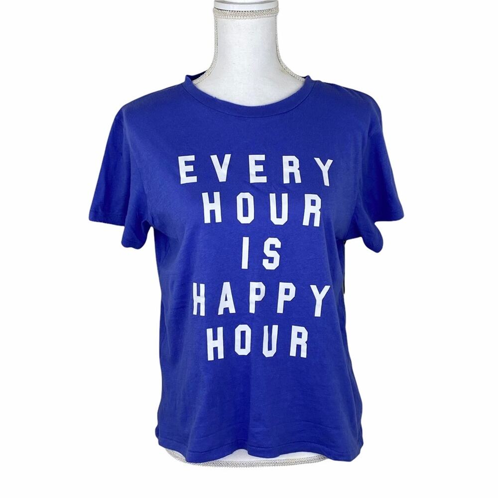 Wildfox Every Hour Is Happy Hour Shirt Blue Size S
